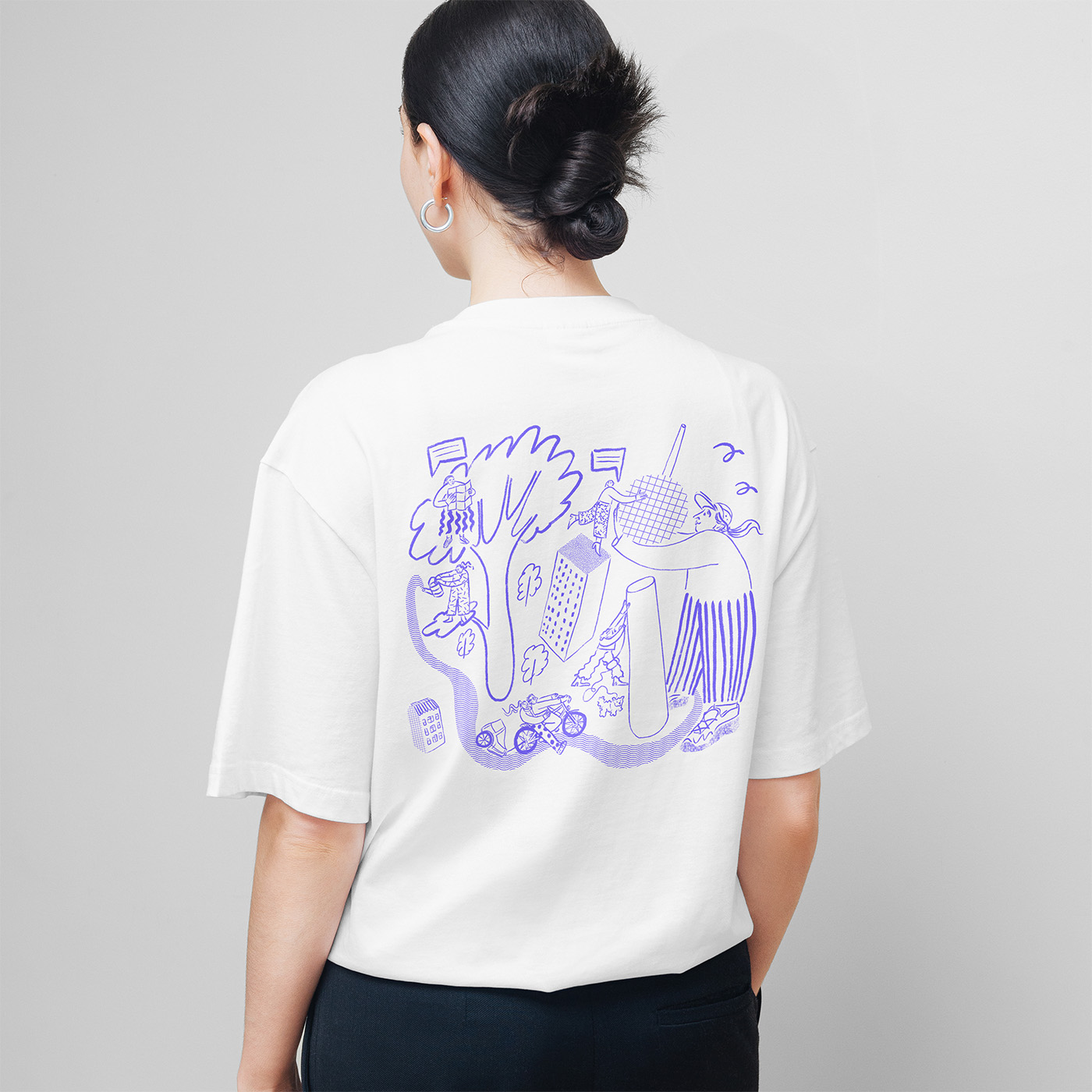 KoSP t-shirt with an illustration on the back