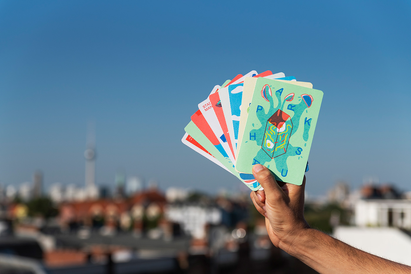 TU Berlin Wissen Fließt Editorial Design by studio_upstruct – Set of postcards with illustrations