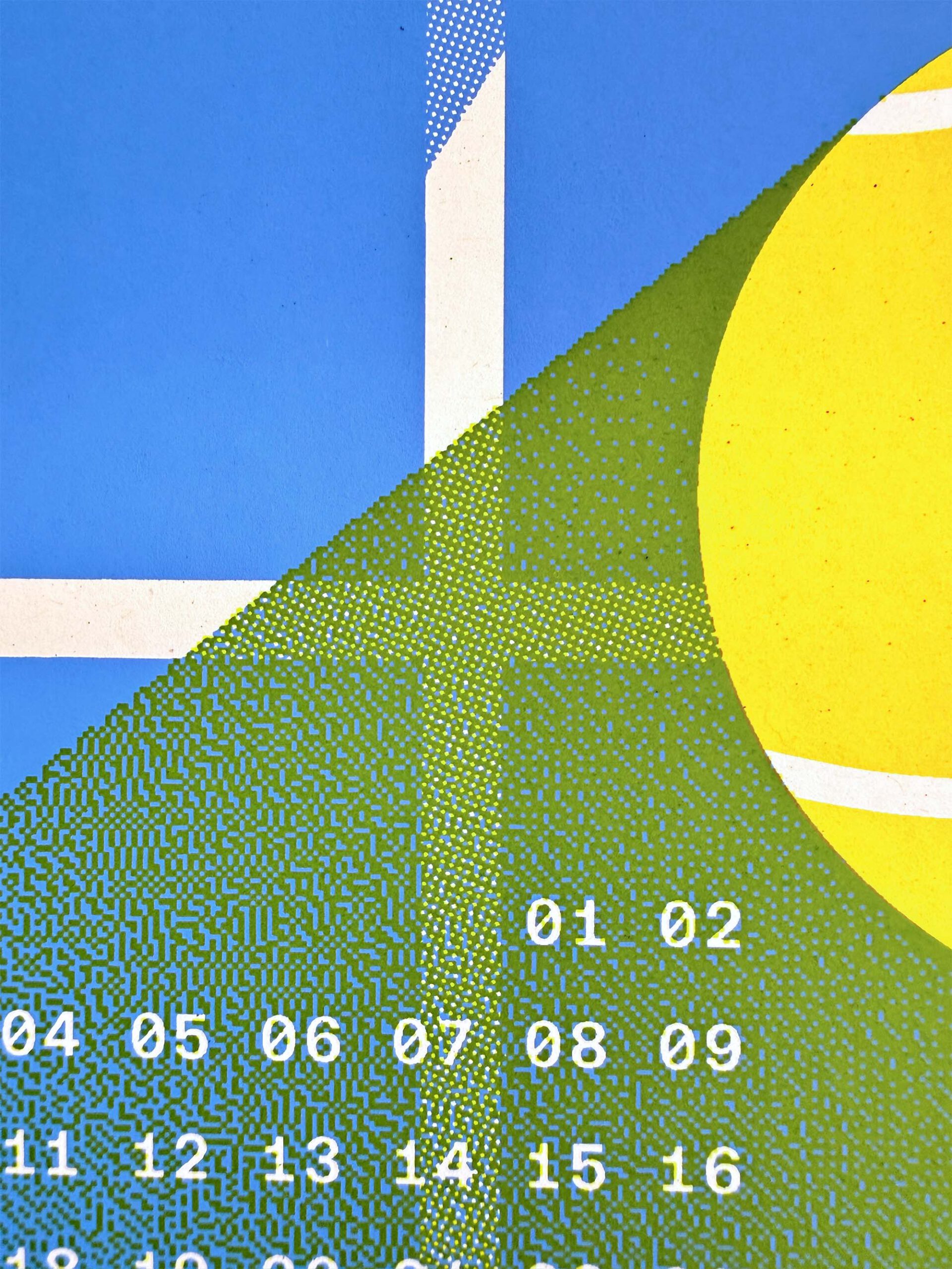 Close-up of the calendar showing the FM stochastic screen used to create the swoosh gradient.