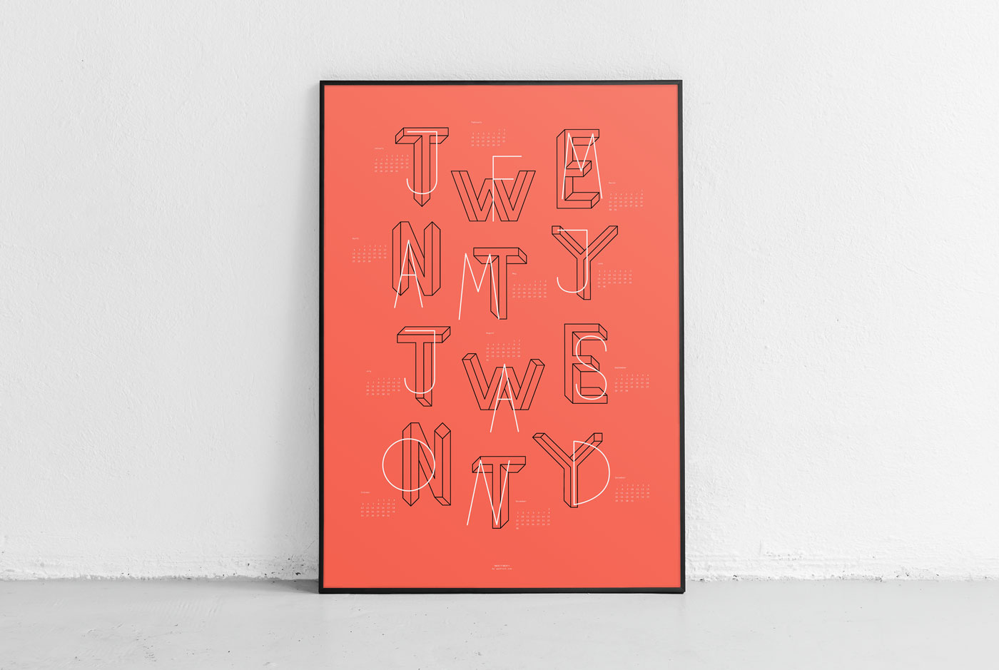 upstruct calendar 2020 - typographic poster